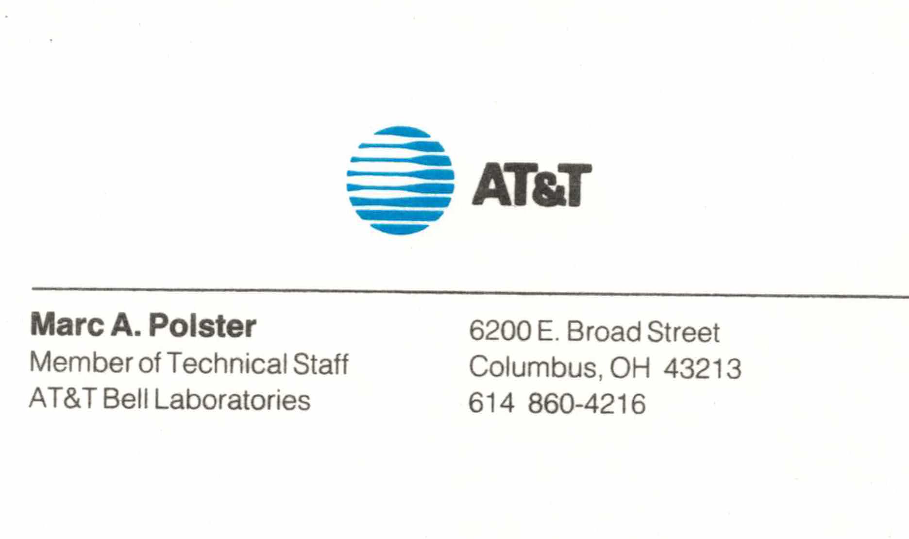 AT&T Bell Labs and Lucent Technologies – Marc Polster